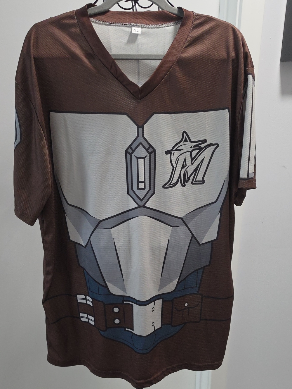 Men's Marlins Star Wars Brown Jersey Shirt -  Logo Marlins